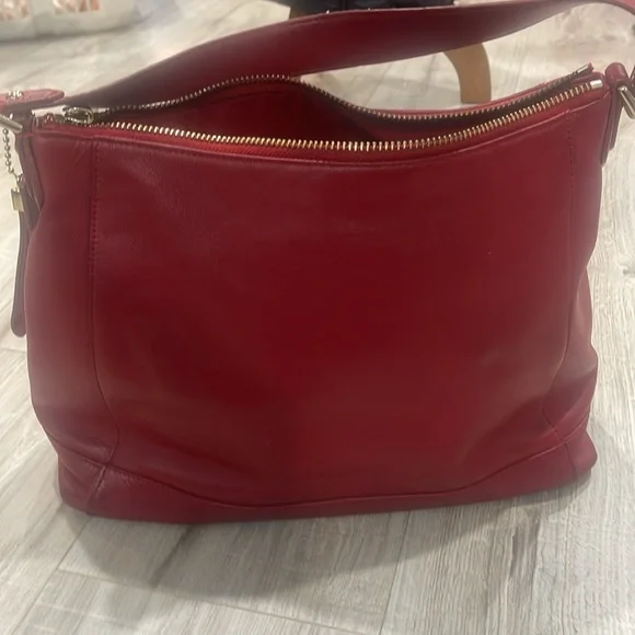 VTG Leather Coach Charlie Hobo Classic Dark Red Shoulder Bag - Picture 10 of 17